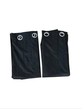 Black Grommet Curtain Panels - Classic Room-Darkening Drapery